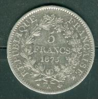 Piece Argent Silver , 5 Francs Type Hercule , Année 1875   - Pia10602 - Andere & Zonder Classificatie
