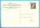 845 Op Kaart Met Firmaperforatie (perfin) "U.P.L." Van Usines Peters-Lacroix" Te Bruxelles - 1951-..