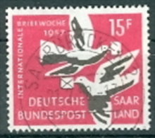 Saarland Mi. 408 Gest. Briefwoche Tauben Brief - Usados