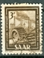 Saarland Mi. 274 + 275 + 279 + 281 + 283 Gest. Schwerindustrie Pressewesen/Druckindustrie  Bergbau Lore Landwirtschaft - Oblitérés