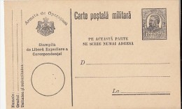 KING CHARLES 1ST, MILITARY PC STATIONERY, ENTIER POSTAUX, UNUSED, ROMANIA - Storia Postale