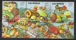 A499 .-.KOLUMBIEN / COLOMBIA .-. 1981 .- MI#:1509-1514 . USED COMPLETE SET OF TROPICAL FRUITS - Colombia