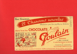 BUVARD - CHOCOLATS "POULAIN" 21 Chansons Nouvelles - Cocoa & Chocolat