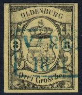 Varel 18/1  Auf 3 Groschen Gelb - Oldenburg Nr. 8 - Kabinett - Geprüft - Oldenbourg