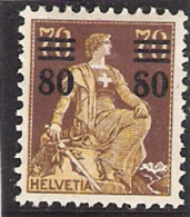 1915 Helvetia 80cs * 8 Cassé Cat 280 Eur - Nuevos