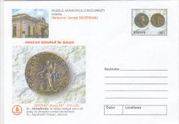 15656- ARCHAEOLOGY, ROMAN COIN IN DACIA, COVER STATIONERY, 2000, ROMANIA - Archéologie