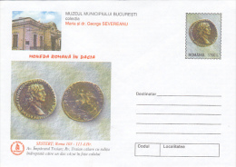 15657- ARCHAEOLOGY, ROMAN COIN IN DACIA, COVER STATIONERY, 2000, ROMANIA - Archéologie