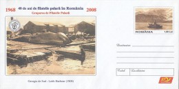 1437FM- WHALE HUNTING, LEITH HARBOUR, SHIPS, COVER STATIONERY, 2008, ROMANIA - Ballenas