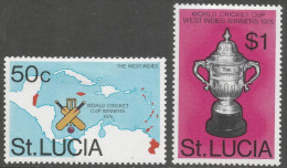 St Lucia. 1976 West Indies Victory In Cricket World Cup. MH Complete Set. SG 431-432 - St.Lucia (...-1978)