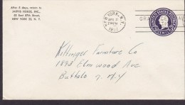 United States Postal Stationery Ganzsache Entier JARVIS HOUSE (Hotel) NEW YORK Grand Central Station 1951 Cover Lettre - 1941-60