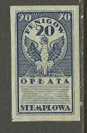 Poland Polska Steuermarke Revenue 20 F. MNH - Fiscaux