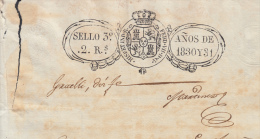 1830-PS-9. CUBA ESPAÑA SPAIN. SEALLED PAPER. FERNANDO VII. PAPEL SELLADO. SELLO  3ro. - Voorfilatelie