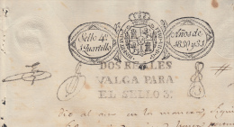 1830-PS-10. CUBA ESPAÑA SPAIN. SEALLED PAPER. FERNANDO VII. PAPEL SELLADO.SELLO 4 HABILITADO . - Prefilatelia