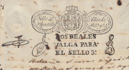 1830-PS-11. CUBA ESPAÑA SPAIN. SEALLED PAPER. FERNANDO VII. PAPEL SELLADO.SELLO 4 HABILITADO . - Voorfilatelie