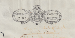 1832-PS-15.CUBA ESPAÑA SPAIN. SEALLED PAPER  ISABEL II.PAPEL SELLADO .SELLO 3ro. - Préphilatélie