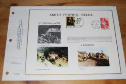 Document Philatélique CEF Amitié Franco-belge, Fontgaillarde, Peyresq 1974, 2 Timbres (Monaco 2F +4F Et Belgique 3F) TBE - Lettres & Documents