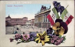 Saluti Da Torino - Piazza Castello - Formato Piccolo Viaggiata Mancante Di Affrancatura - Piazze