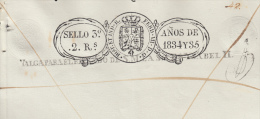 1834-PS-17.CUBA ESPAÑA SPAIN. SEALLED PAPER .PAPEL SELLADO .SELLO 3ro HABILITADO ISABEL II. NUEVO . - Préphilatélie