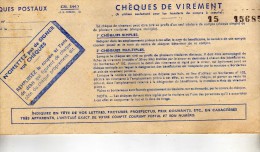 Chèques Postaux  - Chèques De Virement  - Souches Et 1 Chèque Annulé  - Valence D'Agen (T. Et G.)  - Toulouse C/C - Cheques & Traveler's Cheques