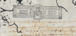 1836-PS-15.CUBA ESPAÑA SPAIN. SEALLED PAPER ISABEL II .PAPEL SELLADO .SELLO POBRE . - Préphilatélie