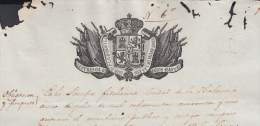 1840-PS-5.CUBA ESPAÑA SPAIN. SEALLED PAPER ISABEL II .PAPEL SELLADO .SELLO ILUSTRES . - Prefilatelia