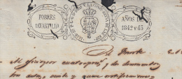 1842-PS-5.CUBA ESPAÑA SPAIN. SEALLED PAPER ISABEL II .PAPEL SELLADO .SELLO POBRES - Voorfilatelie