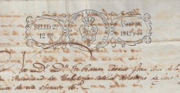 1842-PS-7.CUBA ESPAÑA SPAIN. SEALLED PAPER ISABEL II .PAPEL SELLADO .SELLO 2do . - Voorfilatelie