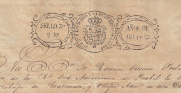 1844-PS-2.CUBA ESPAÑA SPAIN. SEALLED PAPER ISABEL II .PAPEL SELLADO .SELLO 3ro . - Voorfilatelie