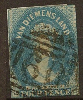 TASMANIA 1857 4d Blue QV SG 37 U #LK11 - Oblitérés