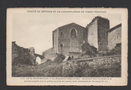 Delcampe - DF / 01 AIN / PÉROUGE / LES REMPARTS ET L'EGLISE FORTIFIÉE / CARTE DU COMITÉ DE DÉFENSE DU VIEUX PÉROUGE / ANNOTÉE 1924 - Pérouges