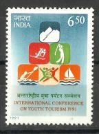 INDIA, 1991, International Conference On Youth Tourism, New Delhi, MNH, (**) - Ongebruikt