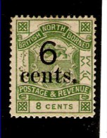 NORTH BORNEO 1891 - 92 6c On 8c YELLOW-GREEN SG 55 MOUNTED MINT Cat £27 - North Borneo (...-1963)