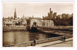 RB 1028 - Real Photo Postcard - Castle & Bridge Inverness - Scotland - Inverness-shire