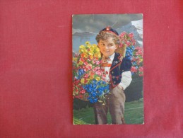 Young Boy With Flowers  Mailed From Yugosavia---------       ----------ref 1759 - Europe