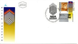 ISRAËL. N°1431 De 1999 Sur Enveloppe 1er Jour (FDC). Hanukkah. - Judaisme