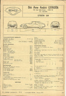 Voiture SM Citroen (Paris 15e) - Fiche Technique L'expert Automobile 1972 - 3 Volets - Supplies And Equipment