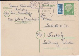 Bund Heuss Gzs P 26 Landpost Stempel Unterstrogn ü Erding 1955 - Postcards - Used