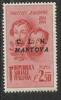 ITALIA ITALY REPUBBLICA SOCIALE CLN MANTOVA FRATELLI BANDIERA LIRE 2.50 MNH - Comitato Di Liberazione Nazionale (CLN)