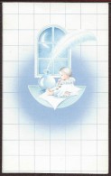 C P FAIRE-PART DE NAISSANCE 1986 / BEBE EN PETIT PIERROT / ENCRIER AVEC GRANDE PLUME - Birth