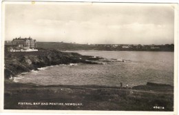 Fistral Bay And Pentire, Newquay Black & White Photographic Postcard - Newquay