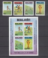 Malawi 1990,4V+Block,football,fussball,voetbal,fútbol,calcio ,MH/Ongebruikt(A1613) - 1990 – Italy