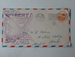 First Day Cover Entier Postal PA KentWash 1938 Pour Walla Walla - 1851-1940