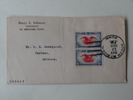 First Day Cover  PA South Meriden Connecticut Pour Pantano Arizona 1938 - 1851-1940