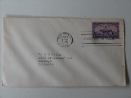 First Day Cover Des Moines Iowa 1938 - 1851-1940