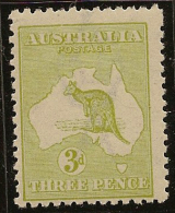 AUSTRALIA 1915 3d Light Olive Roo SG 37e HM #LX42 - Mint Stamps