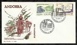 PREMIER JOUR . ANDORRE ESPAGNOL . EUROPA .  30  AVRIL 1979 . - Storia Postale