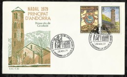 PREMIER JOUR . ANDORRE ESPAGNOL .EGLISE DE SAINTE - COLOMA  .  28 NOVEMBRE  1979 . - Storia Postale