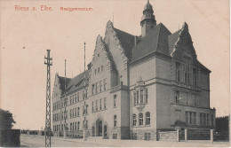 AK Riesa Elbe Realgymnasium Schule Städtisches Gymnasium Haus Max Planck Lessingstrasse Nähe Hohe Strasse SAEK - Riesa