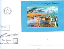 TAAF LETTRE BLOC ALBATROS PORT AUX FRANCAIS 8/11/2006 - Storia Postale