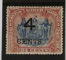 NORTH BORNEO 1899 4c On 24c SG 117b PERF 16  MOUNTED MINT  Cat £60 - Bornéo Du Nord (...-1963)